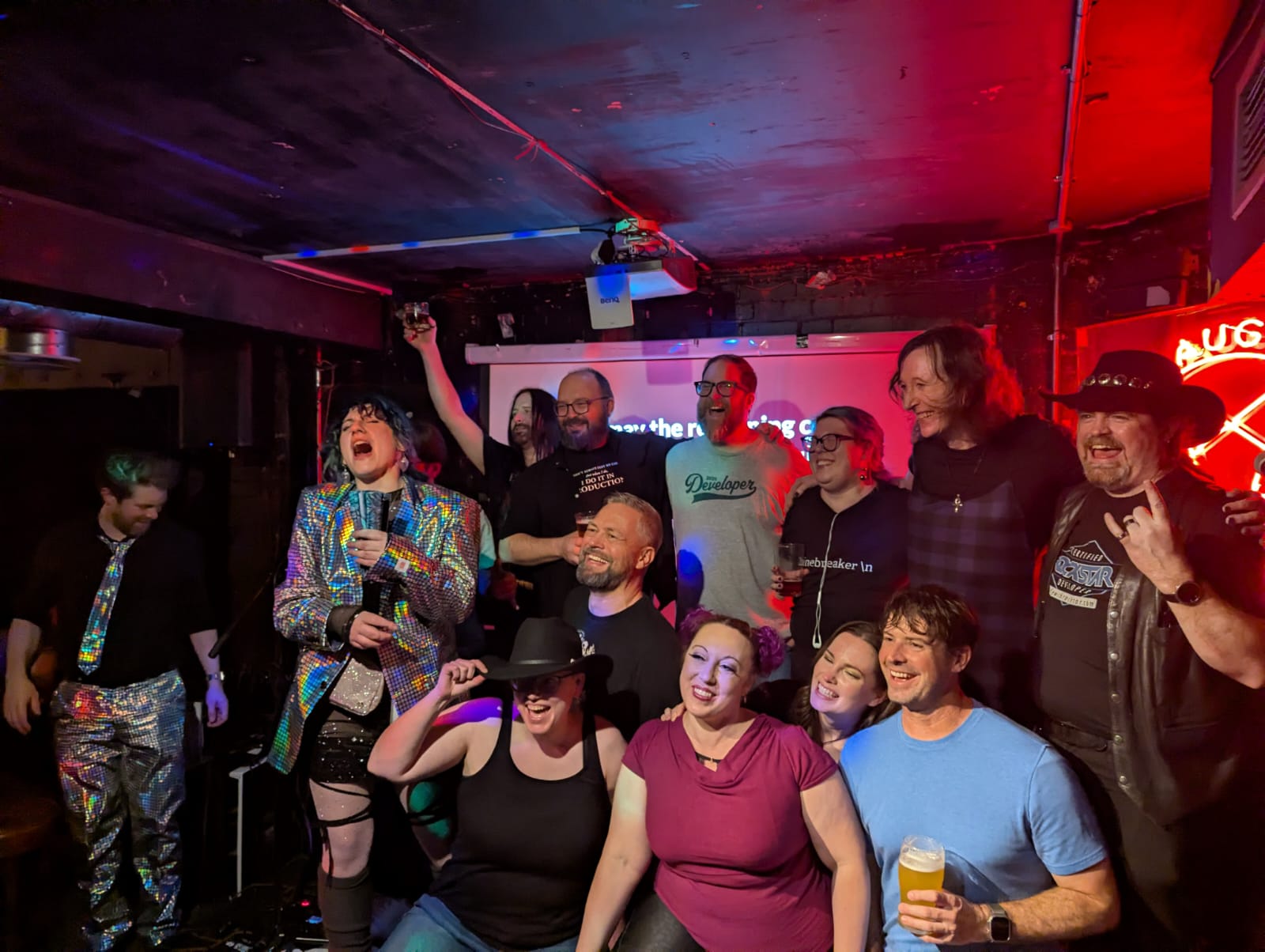 a lot of drunk awesome people being awesome